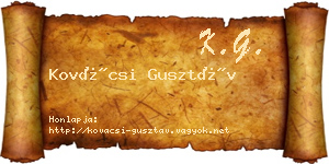 Kovácsi Gusztáv névjegykártya